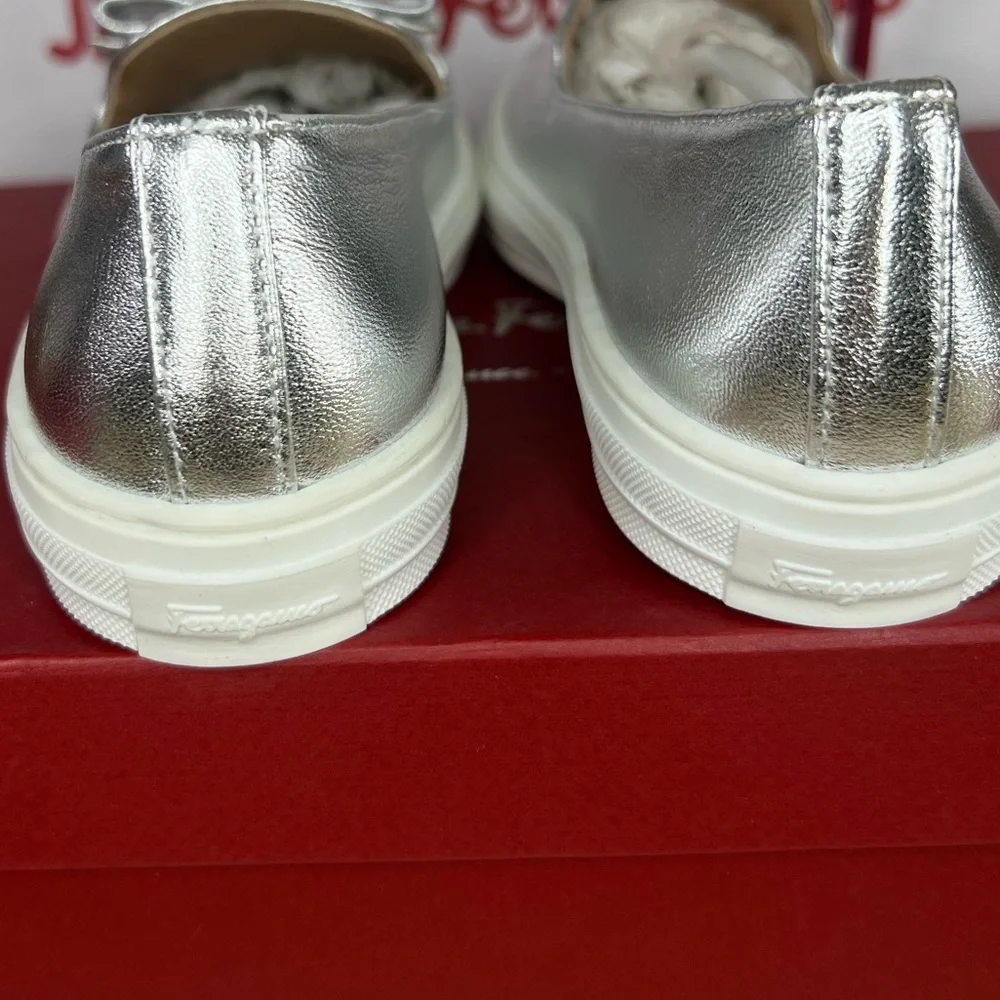 Salvatore Ferragamo Novello Leather Big Kids Sneakers